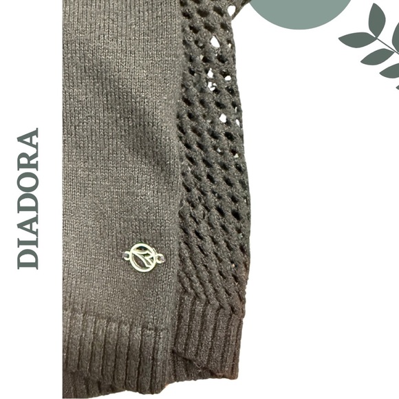 🛍️3/$40 Diadora Luxe Black Knit Sweater with Mesh Open Back | Long Sleeve Large - Picture 5 of 6